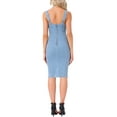 thumbnail image 3 of INSPIRE CHIC Women's Zipper Neck Sleeveless Side Split Strap Bodycon Denim Dresses L Light Blue, 3 of 6