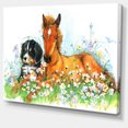 thumbnail image 2 of Relaxing Brown Cute Horse - Animal Canvas Art Print, 2 of 3