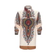 thumbnail image 2 of Men's African Dashiki Long Sleeve Ethnic Button Down Shirt Beige 4XL, 2 of 7