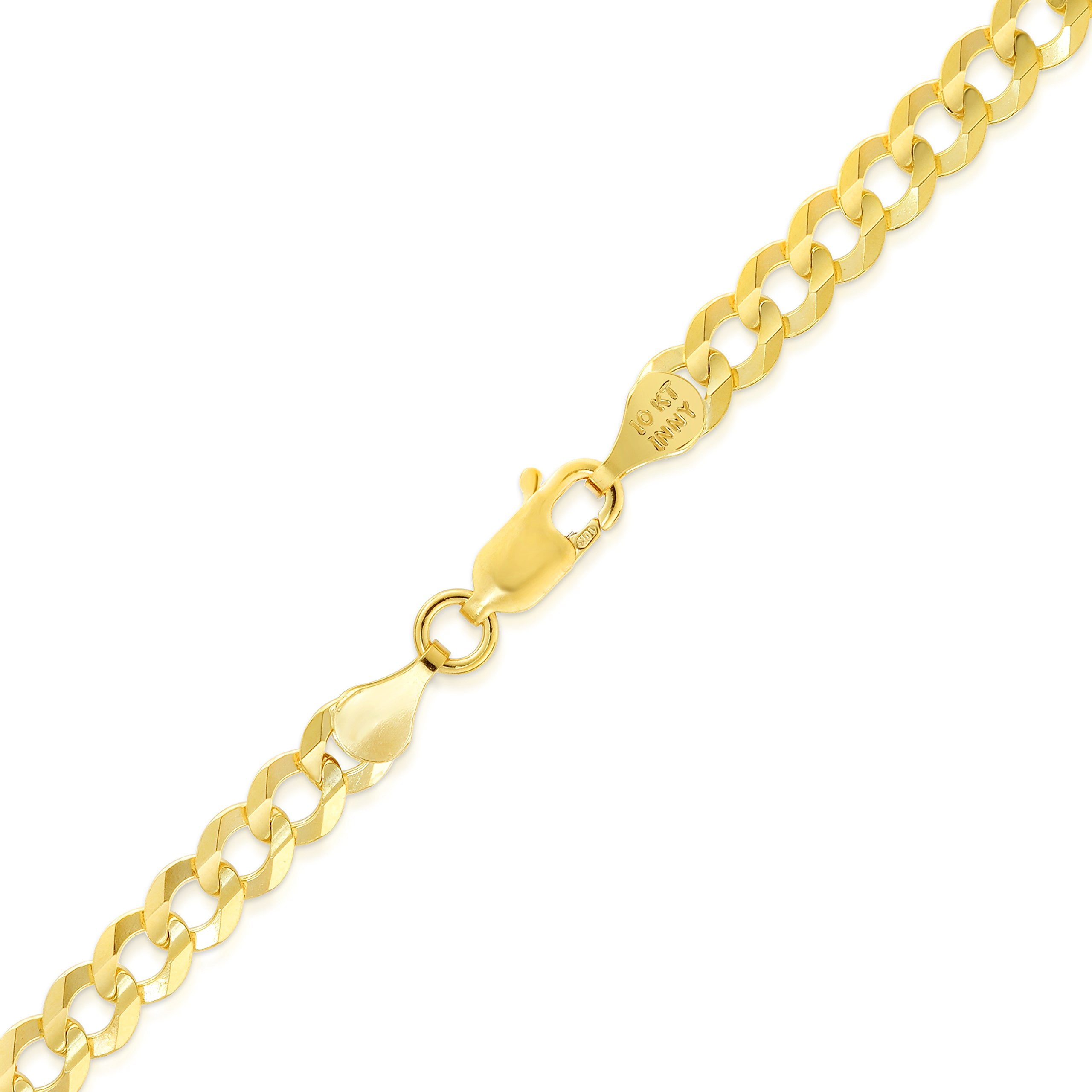 Floreo 10k Yellow Gold 6mm Solid Curb Cuban Bracelet and Anklet