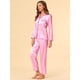 thumbnail image 4 of Conjuntos de pijama para mujer Allegra K ropa de dormir de manga larga con botones suave Rosa L, 4 of 6