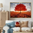 thumbnail image 1 of Designart Tree Maple framed wall art decor, Tree Maple framed wall Art, Light Through Orange Maple Tree Euphony , Extra large Traditional Gold framed wall art, 32x16 inches Gold Frame, 1 of 5