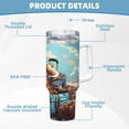 thumbnail image 5 of Logiee Colorful Travel Luggage Gear Print 40OZ Ice Bully Cup with Handle and Straw, Double Wall Stainless Steel Tumbler,Travel Coffee Cup with Lid, Summer Insulation and Cooling Cup, 5 of 8