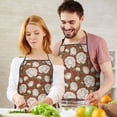 thumbnail image 5 of Pioneer Flower Floral Print Pattern Cotton Linen Apron with Pockets, Waterproof Adjustable, 33x27 Inch for Kitchen, Gardening, BBQ, Salon, 5 of 6