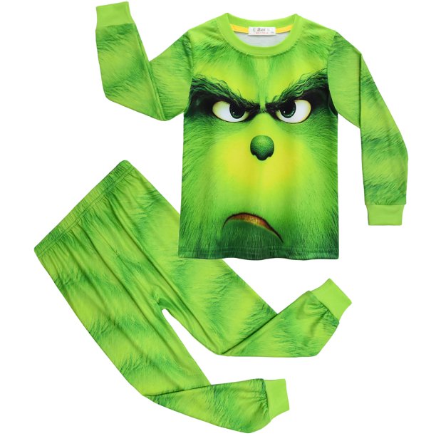 Grinch Pajamas for Girls Boys Pjs Sets Little Kids Cartoon Sleepwear