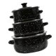 thumbnail image 5 of Olla esmaltada de 3 piezas con tapa, creativa, práctica, resistente al calor, para cocinar negro, 5 of 9