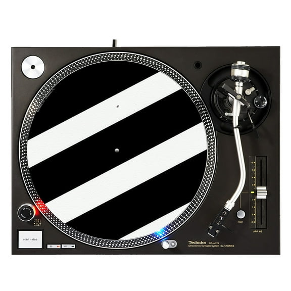 KuzmarK™ 12" DJ Turntable Slipmat - Black White Stripes