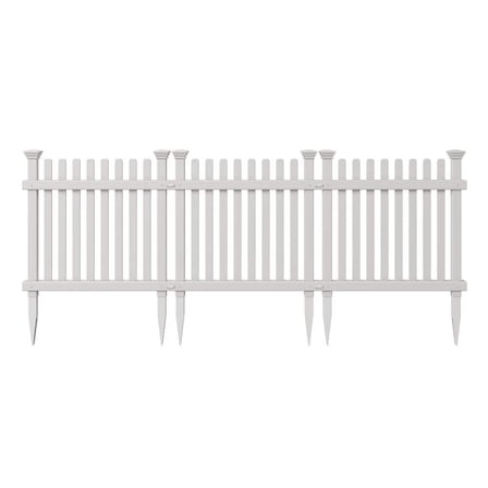 Roger Rabbit 2 ft. x 2 ft. White Picket Vinyl Fence Panel Kit (3 Pack)