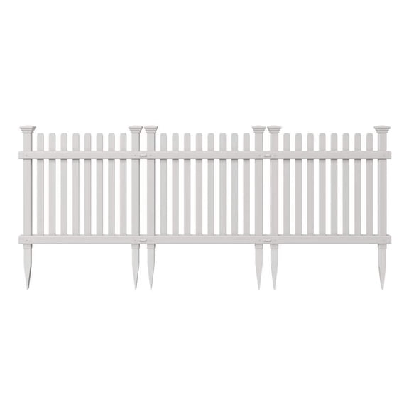 Roger Rabbit 2 ft. x 2 ft. White Picket Vinyl Fence Panel Kit (3 Pack)