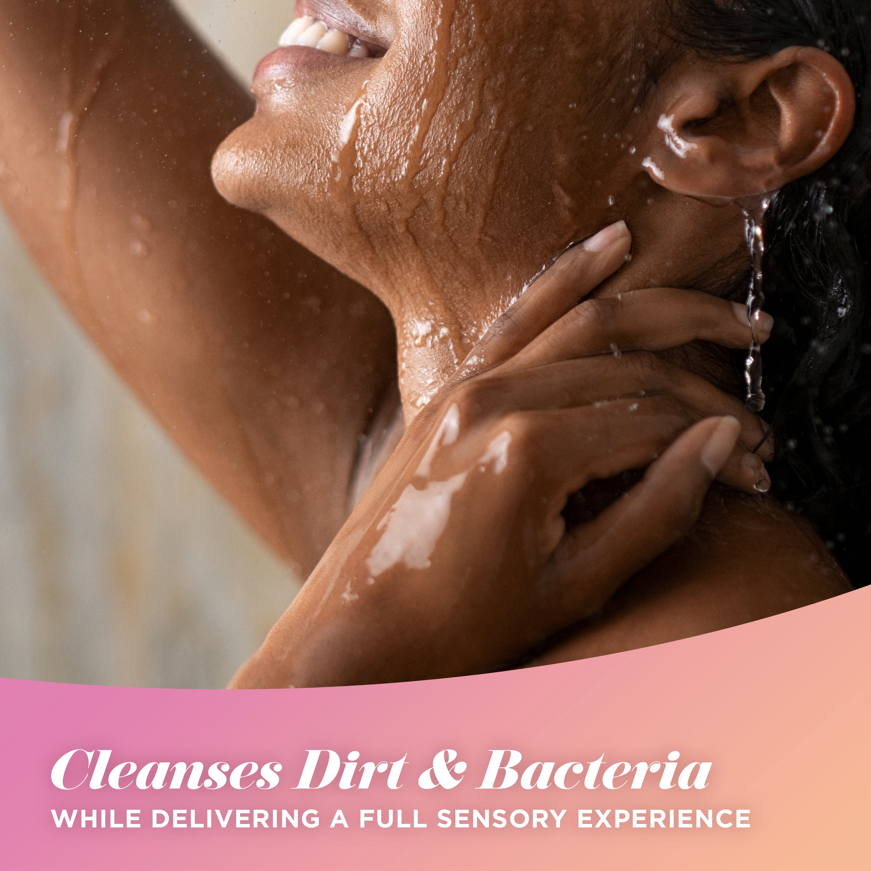 (4 pack) Caress Shea Butter & Brown Sugar Body Wash, Exfoliating & Moisturizing, Hyaluronic Acid, 20 oz
