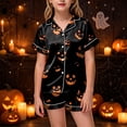 thumbnail image 2 of Leey-World Little Girl Halloween Pajamas Girls Pajamas Set Soft Short Sleeve Sleepwear Button-Down Pjs Set Girls Pajamas Nightwear Loungewear, 2 of 6
