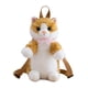 thumbnail image 4 of Mochila con forma de gato para viajes y calle, regalo para mujeres. Mochila de peluche realista con forma de animal. Naranja, 4 of 9