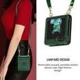 thumbnail image 4 of Decase Luxury Leather Case for Samsung Galaxy Z Flip 5,with Card Slot Adjustable Crossbody Shoulder Strap Shockproof Purse Phone Case for Galaxy Z Flip 5,Green, 4 of 8