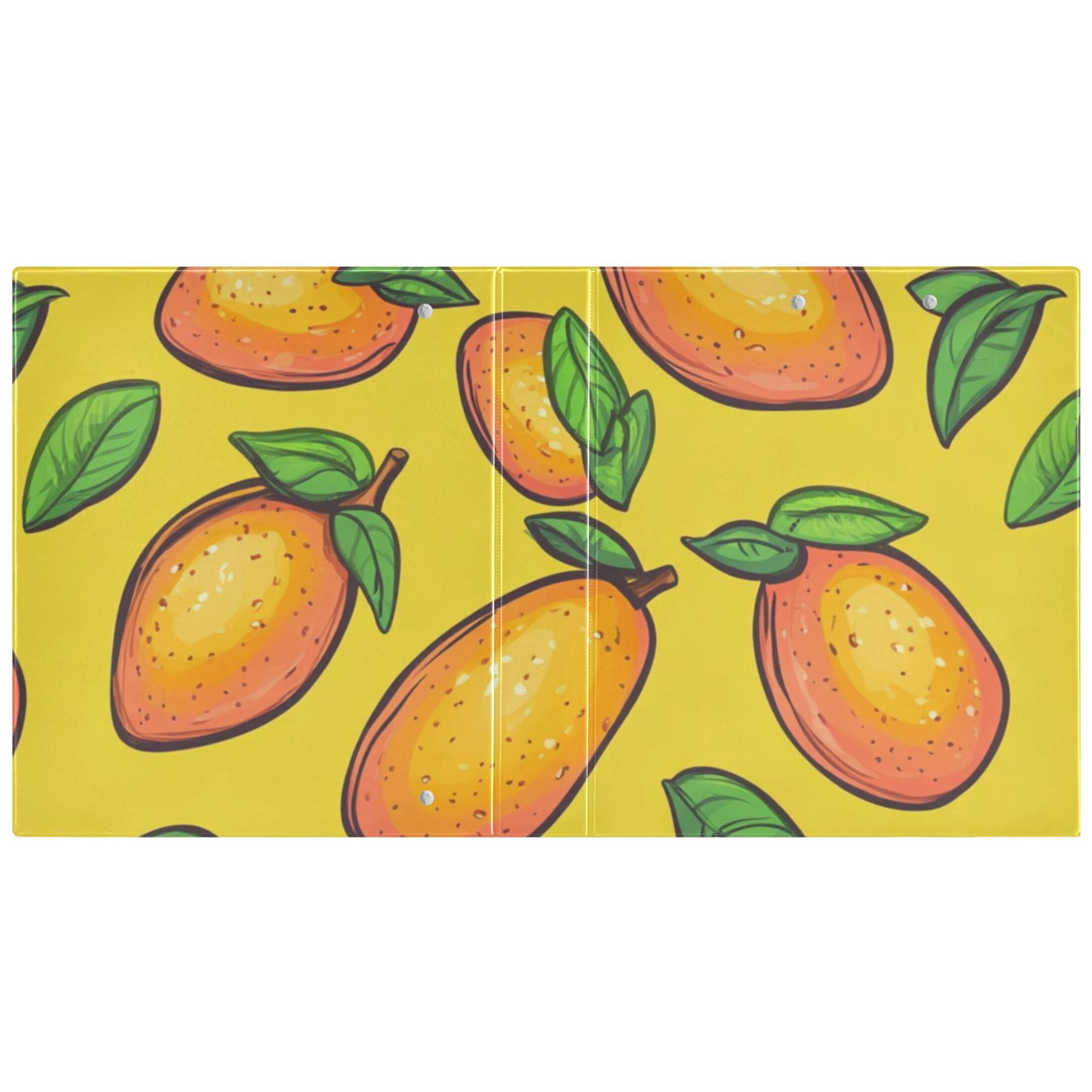 Yellow Mangos 3 Ring Binders 1.5 inch Hardcover File Folders with Interior Pockets A4 Size Organizer for School Office Hospital