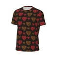thumbnail image 5 of Rocae Gold Glitter Heart for Men's Mesh Quick-Dry Short Sleeve Workout T-Shirt,Mens Crew Neck Tee Lightweight Soft Classic T Shirts 6X-Large, 5 of 9