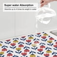 thumbnail image 3 of Dish Drying Mat, cartoon flowers_A Highly Absorbent Drying Matt Kitchen Counter, Dish Mat Drying Pad Dishes Drainer Mats for Kitchen Counter or Sink, 16 x 18 inch, 3 of 6