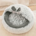 thumbnail image 4 of Cama De Felpa Para Mascotas, Cama Cueva Para Gatos Para Todas Las Estaciones, Cómoda Y Universal, Semicerrada Con Cojín Para Interiores, 4 of 7