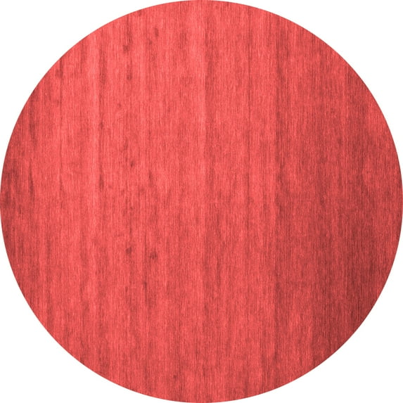 Ahgly Company Indoor Round Abstract Red Contemporary Area Rugs, 5' Round