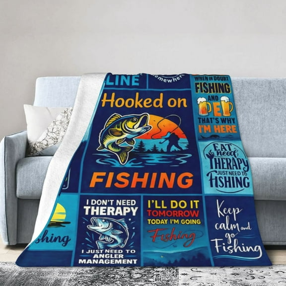 Fishing Gifts for Men, Fishings Gifts, Fish Gifts for Men Unique, Gifts for Fisherman, Fish Gifts for Boy/Dad/Women, Gifts for Man Who Love Fishings, Fishing Blanket 50x40