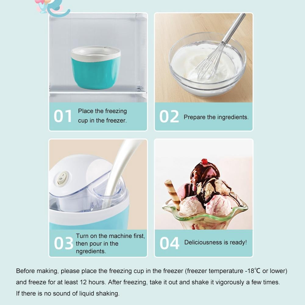 Automatic Mini Ice Cream Maker for Home, 15-Min Fast DIY Frozen Yogurt & Sorbet Machine, 500ml Compact Dessert Maker with One-Touch Operation for Kids & Gift