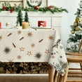 thumbnail image 3 of Christmas Tablecloth 60×84 Inch Rectangular, Christmas Trees Ball Ornaments Washable Table Cover for Party Picnic Dinner Decor, 3 of 6