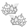 thumbnail image 3 of MOVTOTOP 2pcs Rhinestone Crown Comb for Kids Girls Tiaras Hair Comb with Sparkling Rhinestones for, 3 of 8
