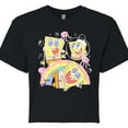 thumbnail image 3 of Spongebob Squarepants - Cute Face Rainbow - Juniors Cropped Graphic T-Shirt, 3 of 6