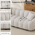 thumbnail image 4 of Wiilayok 91.5'' Cloud 3 Seater Couch,Chenille Curved Sofa Couch with Deep Seat,Pillow Arm,Comfy Sofa for Living Room Bedroom Office Apartment,Beige, 4 of 10