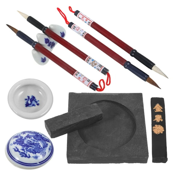 Ifundom Chinese Painting Set with Assorted Color Wooden Brushes for Beginners and Art Practice