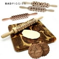 thumbnail image 2 of BadPiggies 3D Christmas Wooden Rolling Pins, Engraved Embossing Rolling Pin with Christmas Deer Pattern for Baking Embossed Cookies,Rolling Pin Kitchen Tool 17", 2 of 8