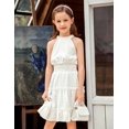thumbnail image 5 of Arshiner Girls Dress Kids Halter Sleeveless Elegant Flowy Summer Casual A-Line Dress, 5 of 8