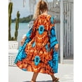 thumbnail image 4 of EDOLYNSA Tie-dye Kimono Cover-up for Women Open Front Summer Cardigan Long Sleeve Bathing Suit Coverups, 4 of 7