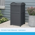 thumbnail image 2 of 33 Gallon Wicker-Style Hideaway Trash Can with Secure Latching Lid and Weather-Resistant Construction for Patio, Cyberspace Grey, 2 of 23