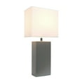 thumbnail image 3 of Elegant Designs Modern Leather Table Lamp with White Fabric Shade, 3 of 3