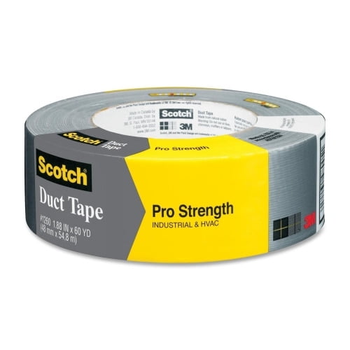 Scotch Pro Strength Duct Tape 60 yd Length x 1.88' Width - 3' Core - Polyethylene Coated Cloth Backing - 1 Roll - Gray