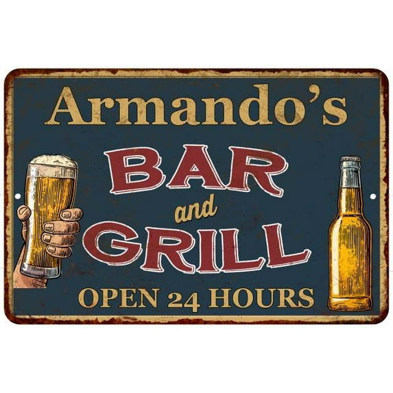 Armando's Green Bar and Grill Metal Sign 8 x 12 Matte Finish Metal 108120044751