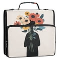 thumbnail image 5 of FORMRS Zipper Binder with Shoulder Strap 2-inch Ring 500 Sheet Capacity File Bag, Black Flowers, 5 of 5