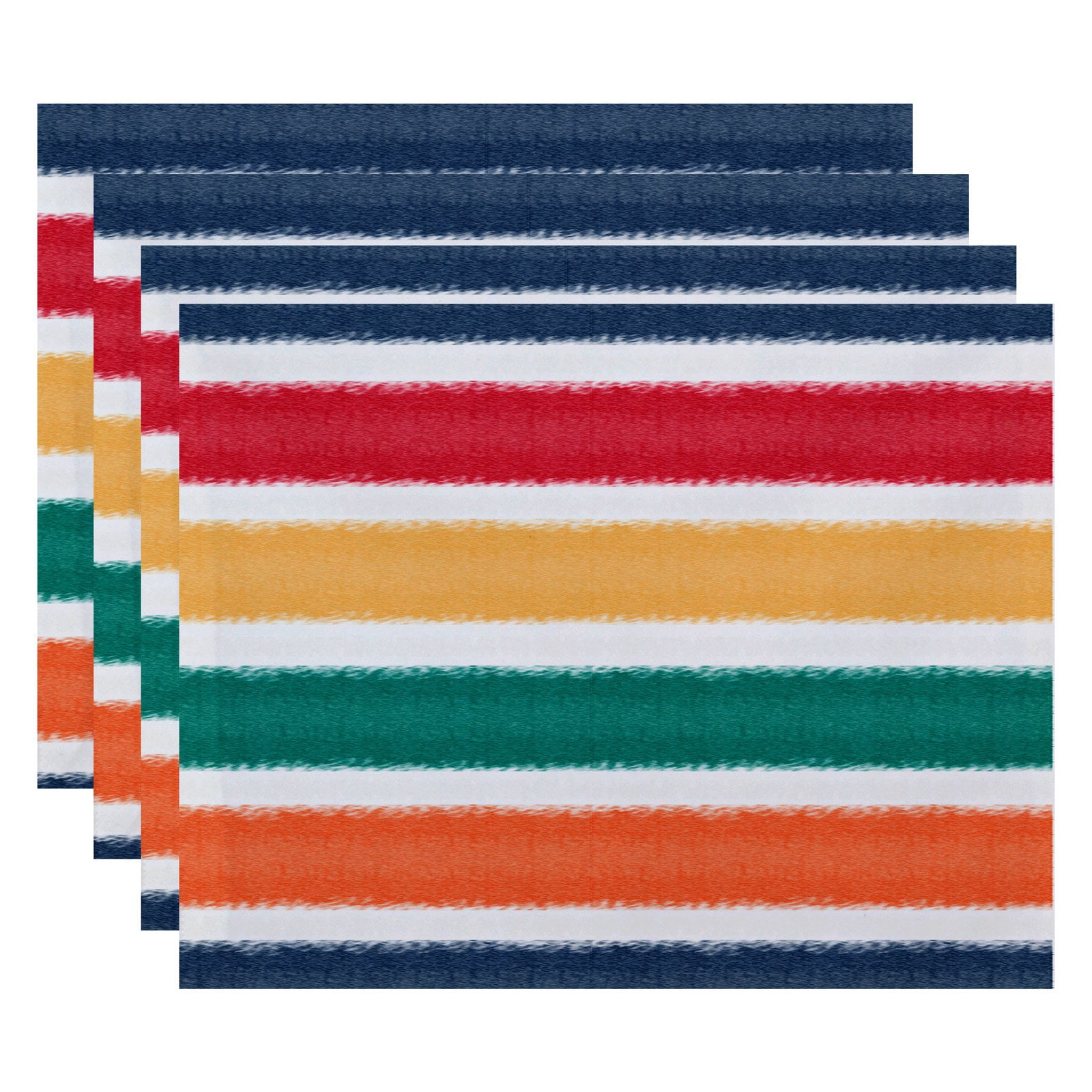Simply Daisy 18" x 14" Fun in the Sun Stripe Print Placemat, Set of 4