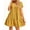 Yellow, variant on Summer Women V Neck Flowy Babydoll Dresses Short Sleeve Swing Shift Loose Casual Mini Dress