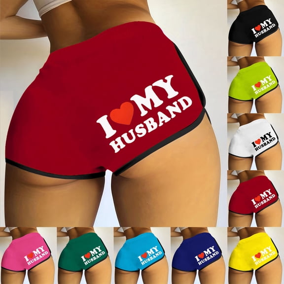 Felirenzacia Women's Lounge Shorts Cute Heart Pants Soft Elastic Low Waist Pajama Bottoms Boxer Shorts Sleepwear Wine,L