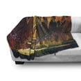 thumbnail image 3 of Fantasy Soft Flannel Fleece Throw Blanket, Enchanted World Imaginary Forest with Fastastic Image Scenery Absurd Elements, Cozy Plush for Indoor and Outdoor Use, 60" x 80", Orange Brown, by Ambesonne, 3 of 6