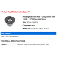 thumbnail image 2 of Headlight Switch Nut - Compatible with 1969 - 1979 Chevy Nova 1970 1971 1972 1973 1974 1975 1976 1977 1978, 2 of 2