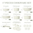 thumbnail image 2 of Carote Nonstick Cookware Sets, 17 Pcs Non Stick Pots and Pans Set with Removable Handle, Dishwasher & Oven Safe, Induction Compatible, White, 2 of 9