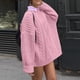 thumbnail image 5 of Suéter Suéter básico para mujer, suéter de gran tamaño con cuello redondo y hombros caídos, traje diario grueso Kuymtek  Rosa T S para Mujer, 5 of 6
