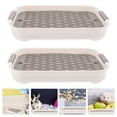 thumbnail image 2 of Miangastore 2Pcs Bunny Litter Box Hamster Toilet Square Rabbit Litter Box Plastic Guinea Pig Toilet, 2 of 7