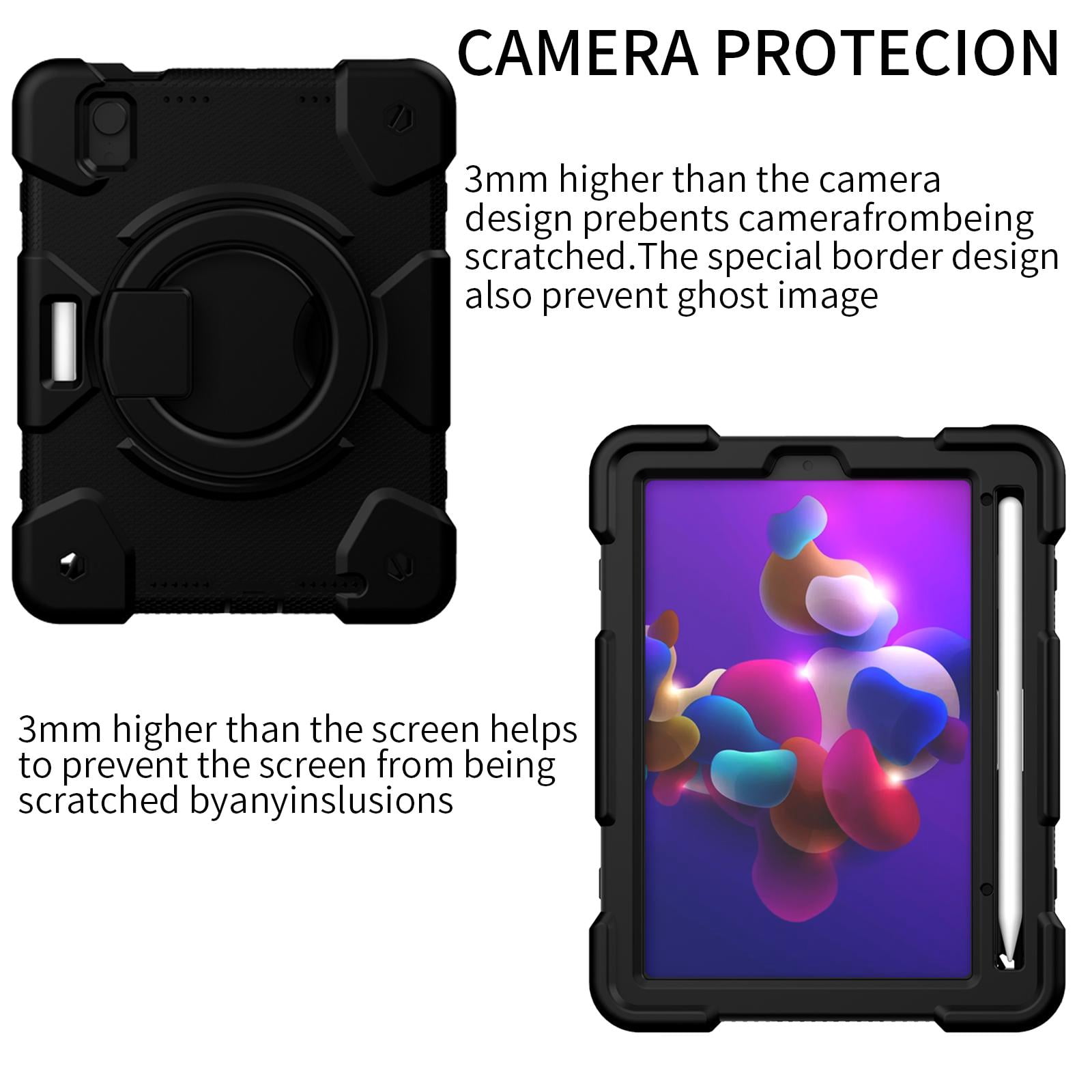 TECH CIRCLE Kids Case for Apple iPad mini 6th Gen 8.3-inch 2021 - Rugged Protective Handle Kickstand Shockproof Hybrid TPU PC Cover Shoulder Strap Pencil Holder Case for Apple iPad mini 6-Black