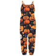 thumbnail image 4 of Odeerbi Toddler Girls Halloween Sleeveless Jumpsuit Strap Romper Kids Comfortable Cute Halloween Print Suspenders Leisure Long Pants Toddler Clothes Orange, 4 of 5