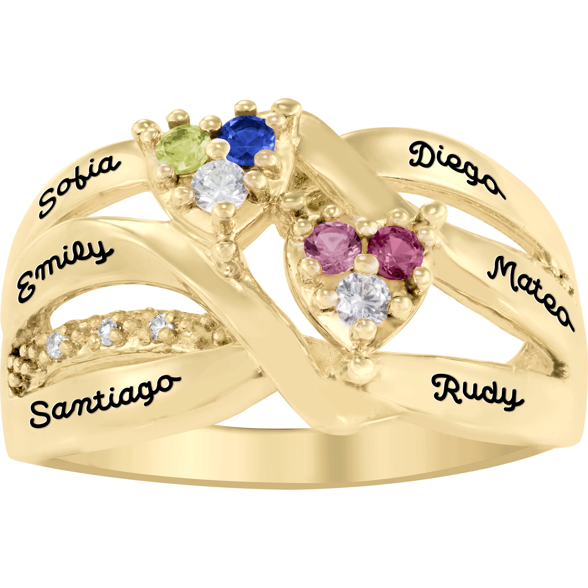 Personalized Family Jewelry Sunny Birthstone Women's Ring available in Sterling Silver, 10k Gold Over Silver, and 10k Yellow and White Gold