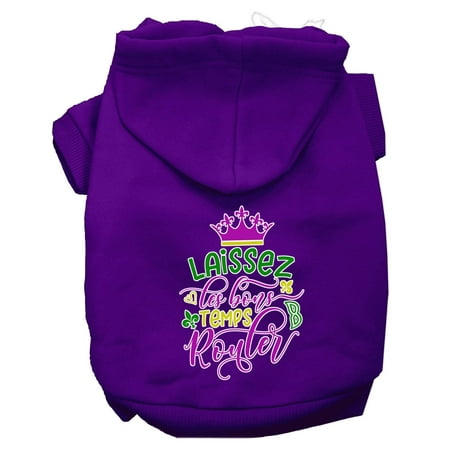 Pet Dog Cat Hoodie Screen Printed Laissez Les Bons Temps Rouler