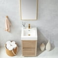 thumbnail image 4 of Huesca 18" Single Sink Bathroom Vanity Natural Oak Wood White Top With Mirror, 4 of 10